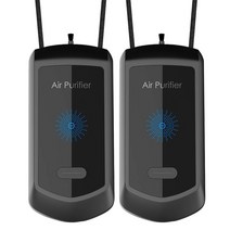 산소발생기 가정용 공기 청정 에어워셔 휴대용 산소 발생기 2 pcs 교수형 목 개인 웨어러블 미니 휴대용 자동차 산소 바 음이온 발생기, 검은색