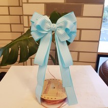 볼륨 골직 스트라이프 골프리본 골프머리핀 롱헤어핀 민트