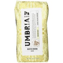 Caffe Umbria 프레시 시애틀 원두 로스트 커피 구스토 크레마 블렌드 미디엄 로스트 340g(12온스) 봉지, Medium roast