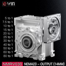 웜 기어 감속기 NMRV030 고 토크 박스 입력 9/11mm 출력 14mm 기어비 5:1/80:1 Nema23 모터에 적합, 50 to 1