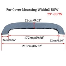 보트용품 부품 Bimini방수 600D 3 보우 탑 부츠 커버 지퍼가 있는 요트 보트 UV 차단 방진 해양 액세서리