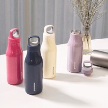 이뿌니 이지캐리 이중진공 핸들 텀블러 보온 보냉 보온병 450ml, 아이보리