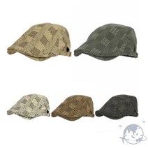 VEDANA 타탄체크헌팅캡 사냥모자 플랫캡 중년남자모자