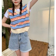 에프디 민소매 니트 나시 여자 박시 니트