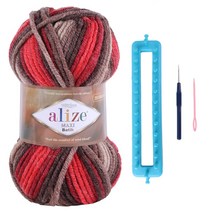 마마니트 니팅룸 맥시 목도리 DIY 세트, 7802 레드혼합