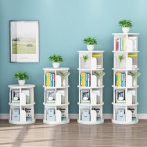 북타워 회전 원형 이케아책선반 피엘킹에 물리그선반 알고트 3단 4단 다이소나무선반, 사각 5단 지름 46CM