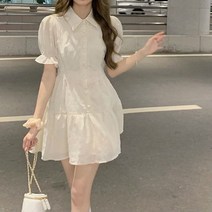 동남아원피스 퍼프 슬리브 드레스 여성용 달콤한 여자 대학 여름 최신 홀리데이 Sundress 클럽 아늑한 청소년 기본 하라주쿠 소프트