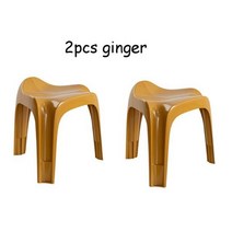 북유럽 모던 클래식 플라스틱 ABS 레진 낮은 스택 신발 교체 의자 침대 옆 탁자, 2pcs ginger