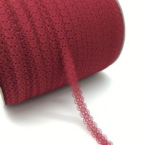 레이스 리본 양면 수공예 자수 그물 레이스 트림 원단 리본 DIY 재봉 스커트 액세서리 10 야드로트 58 인치 15mm, Deep red