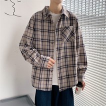 가을체크멀티긴팔셔츠루즈핏코트G48P35