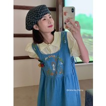 자수 원피스 데님 런닝 여성 여름 러블리 숲 와이드 루즈핏 슬림핏 학원 무드 디자인감각 보이핏 볼륨 4783235872