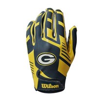 Wilson NFL 스트레치 핏 축구 장갑 - 성인 탬파베이 버카니어스, Green Bay Packers