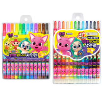 지구화학 지구 핑크퐁 원더스타 색연필+사인펜 세트, 12색