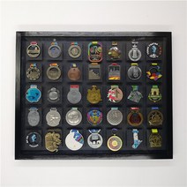 메달거치대 메달정리 액자형 인테리어 메달걸이 트로피 전시함 메달 보관함, 블랙_ 67.5x52x3.5 cm 25 개