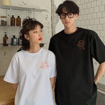 커플룩 다름 커플옷 여름옷 2021뉴타입 개성있는디자인 반팔 신선한느낌 셀럽 t티셔츠패션 유행여름