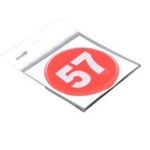 에폭시 번호판 숫자 62MM 원형 레드 ( 57 ), 상세페이지 참조