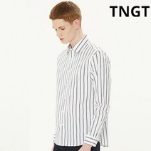 TNGT [20SS TNGT 남성]화이트 스트라이프 베이직핏 캐주얼 셔츠_TGSH0B162WT