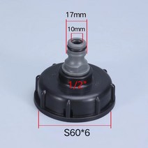검정색 플라스틱 ibc 탱크 탭 60mm 거친 나사 피팅 1000l 물 컨테이너 파이프 커넥터 내구성 정원 호스 파이프 어댑터, 3