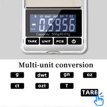 500g 0.01g 미니 전자 보석 규모 균형 포켓 그램 LCD 디스플레이 무게 20%
