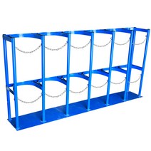 LPG 가스통 보관함 산소통 거치대 위험물 고정 장치, 40L 6구 (폭 27CM), 1개