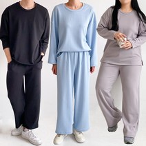 베네울프 남여공용 빅사이즈 베이직 데일리룩 라운드넥 와이드 팬츠 세트 (개별 구매 가능) 10color