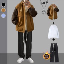 웰론 코트 겨울 램스 남자 기모함 두꺼운 후드티 멋진 코디 쓰리 피스이다 의류 4990671262