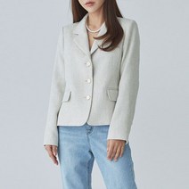 리틀마켓 자체제작 빅사이즈 하객룩 싱글 골드 버튼 트위드 자켓 JJ28B1