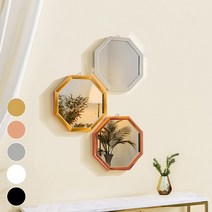 유씨엠 플로 인테리어 정팔각 벽거울 400, 골드