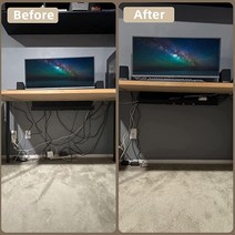 컨피마켓 Cable Management Under Desk 2 Pack 15.75 inch Metal Tray Table Raceway for Office & Home with