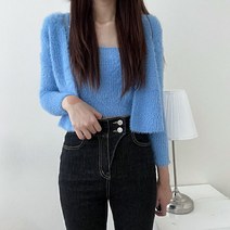 VANANA2 보슬보슬 여성 데일리 스웨터 여리여리 꾸안꾸 크롭 나시 가디건 투피스 세트 3color