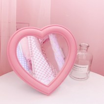 [갓샵] 핑크 하트 거울 셀카 화장대 탁상용
