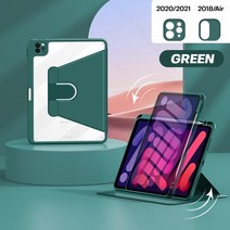 ebook리더기 이북 북 전자책 단말기 전자북아이패드 미니 6 케이스 프로 11 2021 10.2 7 세대 8 9 커버 360 도 회전 에어 4 5, 03 dark green, 02 Pro 11 2018-2022