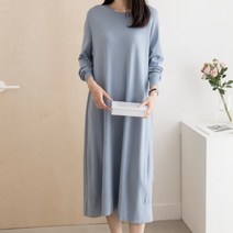 [바보사랑] 여성 여름 봄 플레어 롱 니트원피스 드레스