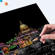 스크래치페이퍼 나이트뷰 4종세트 선택가능 아트테라피 야경, FireWork