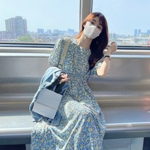 요모조모 여름 꽃 반팔 롱 원피스 0021