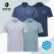 블랙야크 남성 냉감 반팔 티셔츠 B케리드 집업 티 S 1BYTSM3003 여름 아이스 쿨 솔리드 등산 아웃도어 상의