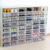 신발장식장 운동화 구두 슈 정리 보관 박스 투명 서랍장, 신발정리함 대형_화이트(1개입)