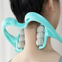 지구망해도 넥지압꾹꾹 휴대용셀프 승모근목 롤러마사지기 초간단지압, 1개, No.01 주물넥 블루