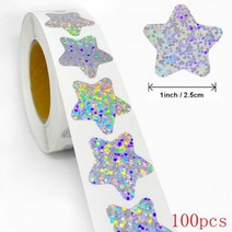 절묘한 50-500pcs 레이저 빈 사랑 심장 별 라운드 스티커 수제 장식 휴일 생일 파티 씰링 라벨, QY785-100pcs