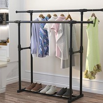 드레스룸 모던 1단 2단행거 스탠드옷걸이 행거 철제 튼튼한 원룸 높이조절행거, 1단 연장형