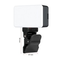 LED 비디오 라이트 미니 충전식 카메라 조명 필 램프 소니 DSLR 캐논 카메라용 휴대용, With Clip, 03 KIT 2