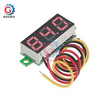DC 0-100V LED 디스플레이 디지털 미니 게이지 전압계 3 선 패널 미터 0.28 인치 감지기 모니터 도구, [01] 빨간