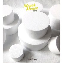 원형 스티로폼 케이크 / 9가지size 생크림 모형 케익 만들기 diy, 2호 (지름18cm x 높이8cm)