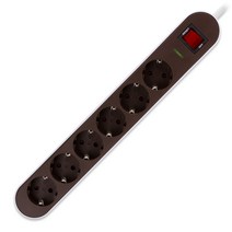 파워존 4000w 서지 차단 고용량 멀티탭 썬더볼트 6구 1.5m(화이트+브라운) 16A, 단품, 단품