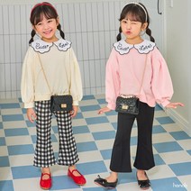 [유니키즈] 4컬러 탱글부츠컷 팬츠 유아동 키즈 여아옷 스판 나팔바지 밴딩 봄 가을 하나비
