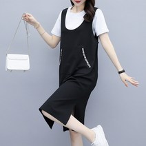 뉴욕멋쟁이 모스 반팔티+트임 원피스세트