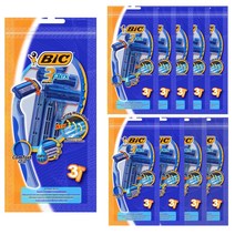 빅 플렉스3 컴포트 파우치 면도기, 10개, 3개입