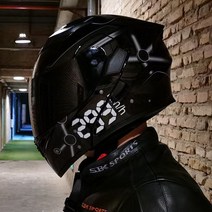 Ai Shi 헬멧 남녀 전기 오토바이 기관차 오픈 페이스 안전 블루투스 성격 여름, 블랙래피드블랙미러/LED라이트버전