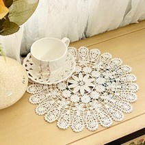 지니레이스 로사레이스도일리코스터 2color, 아이보리