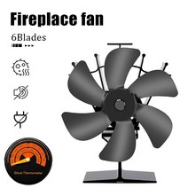 에코팬 캠핑무동력팬 무동력서큘레이터 난로 에코펜 벽난로 팬 6blades 열 구동 스토브 팬 로그 나무 버너 안전 조용한, 온도계로